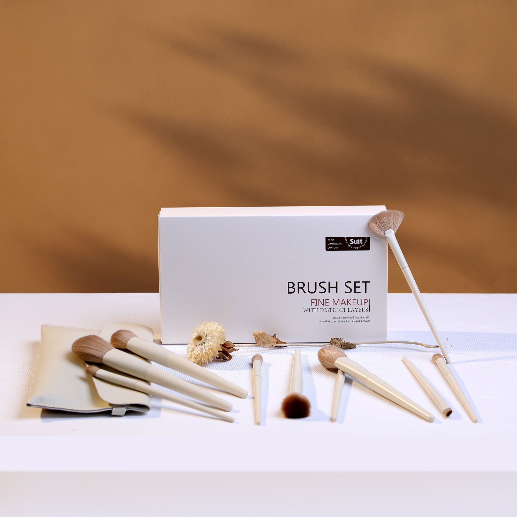 Complete 10-Piece Makeup Brush Set for Your Beauty Needs - Includes Powder, Foundation, Contour, Blush, Highlight, Blending, Color Application, Eyeshadow, Concealer, and Brow Brushes!