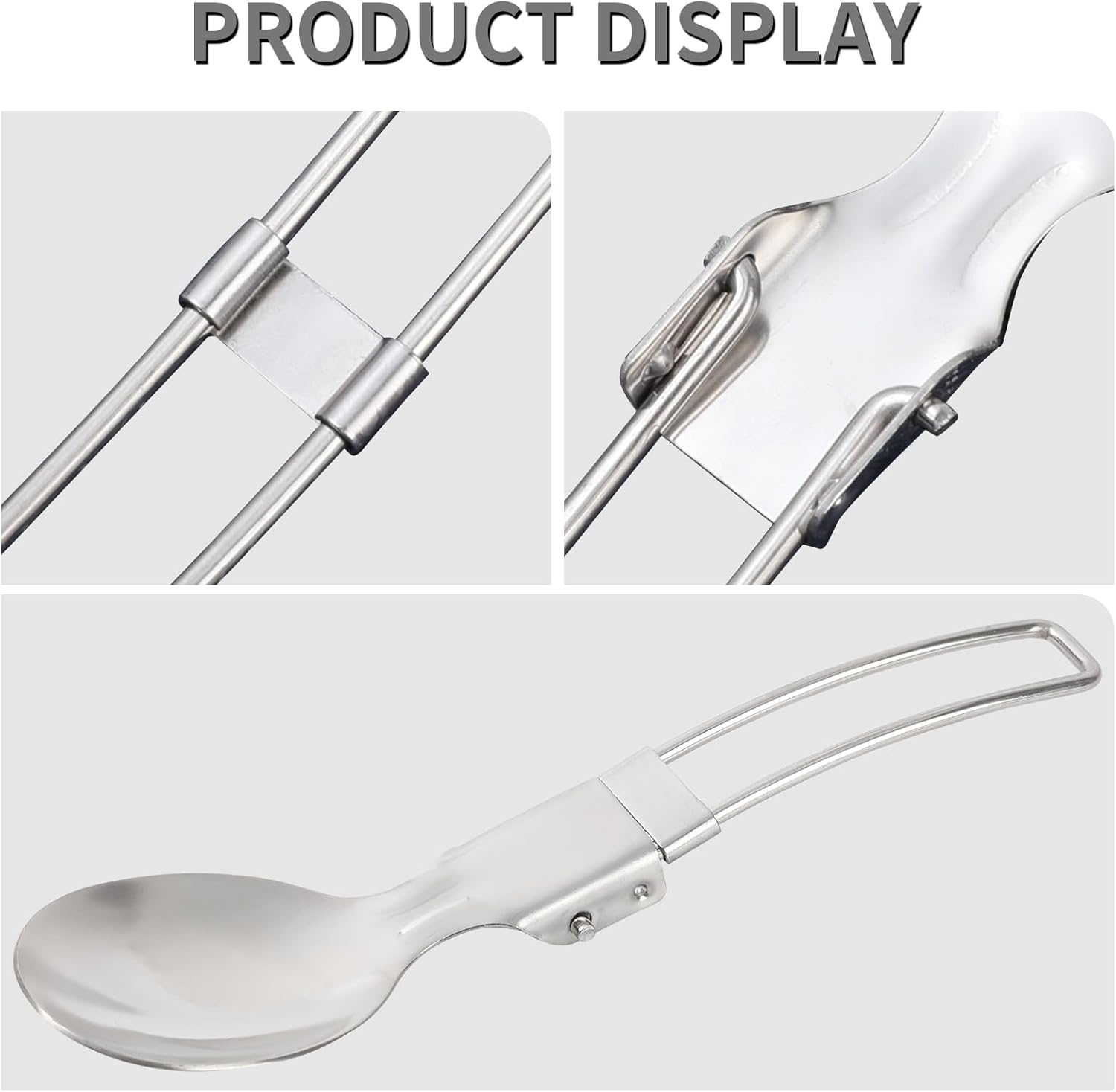Camping Utensils Folding Spork Set, Fork and Spoon With Storage Box, Stainless Steel Tableware Accessories, Portable Outdoor Kitchen Set for Travel, Picnic, Hiking, Backpacks