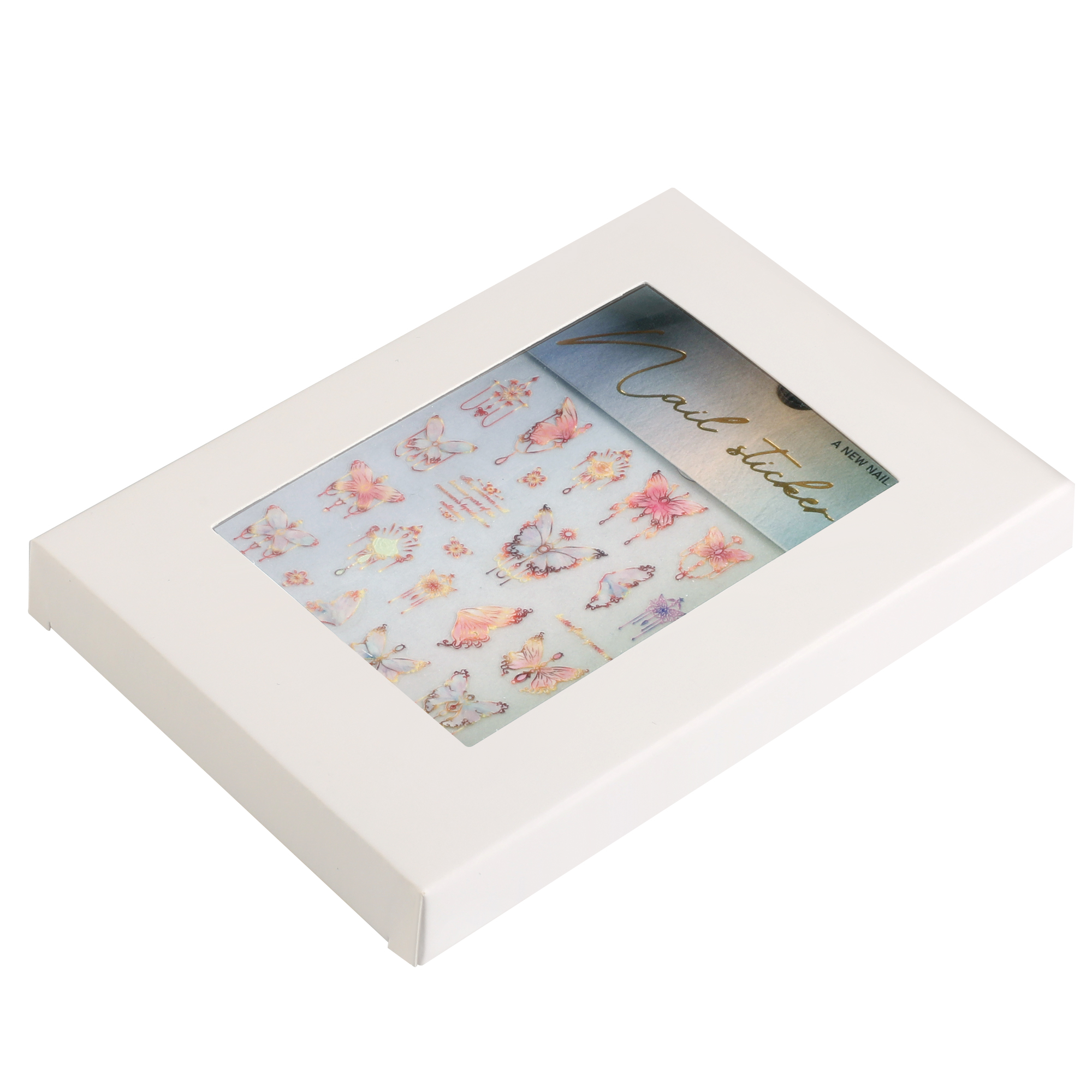 5 Sheets Butterfly Nail Stickers 5D Embossed Nail Decals