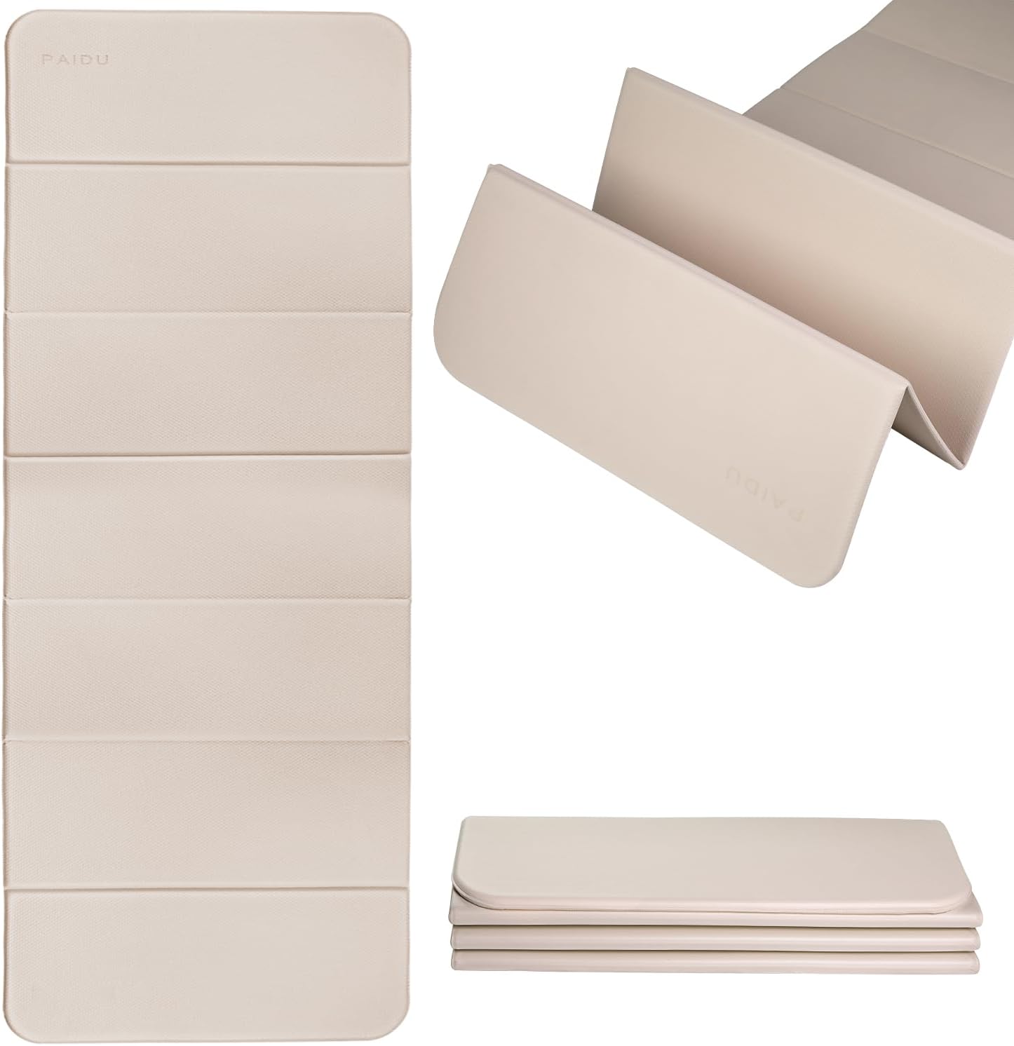 Foldable Yoga mat -10mm thick, POE material, portable multi-functional folding mat - comfortable and durable, easy to carry, suitable for outdoor travel, home exercise and yoga fitness