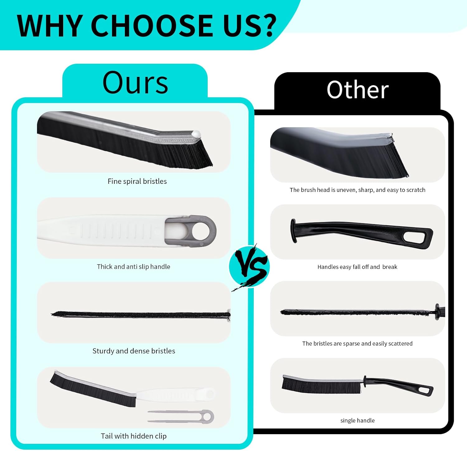 Crevice Cleaning Brush,Grout Cleaner Brush,Bathroom Cleaner Tools for Household Use,New Multifunctional Cleaning Brush Tool,Kitchen,Bathroom,3Pcs