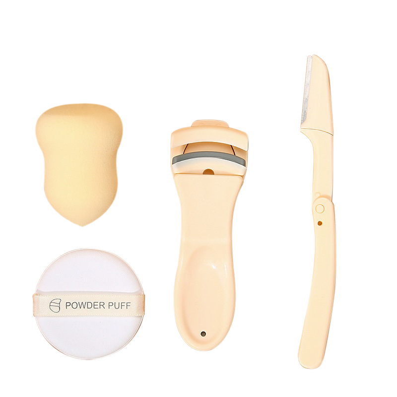 Eyelash curler Eyebrow trimmer Makeup Egg Cushion Powder Puff set