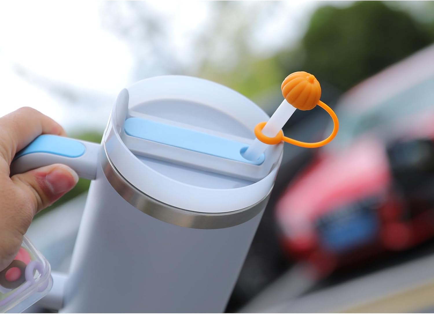 5PCS Stanley Straw Cover, Cute Silicone Straw Cap, Straw Covers Cap for Stanley Cup 30&40oz with Tumblers, 10mm Dust Proof Straw Cap