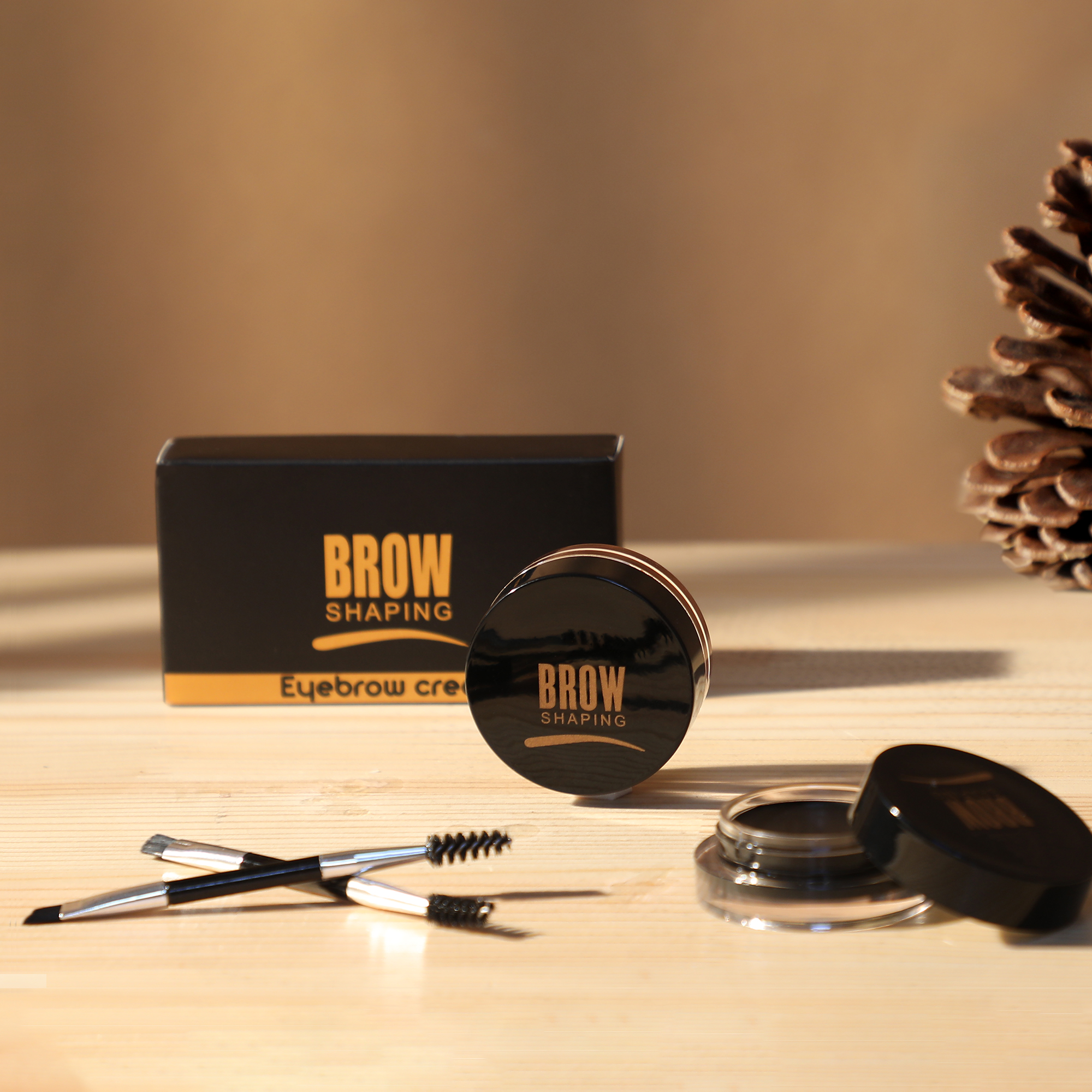 Eyebrow Cream with Brush, Long Lasting Waterproof Eyebrow Pencil Gel, Natural Brow Makeup