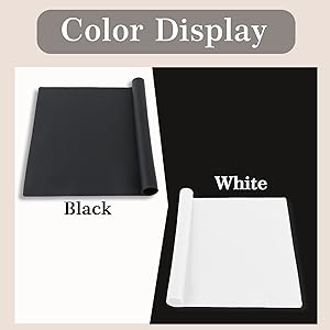 Nonslip Silicone Mats for Kitchen Countertop - Heat Resistant, 15.7-11.8 inches，Easy to Clean,Dining-Table Saver Pad - 2 Packs, Black