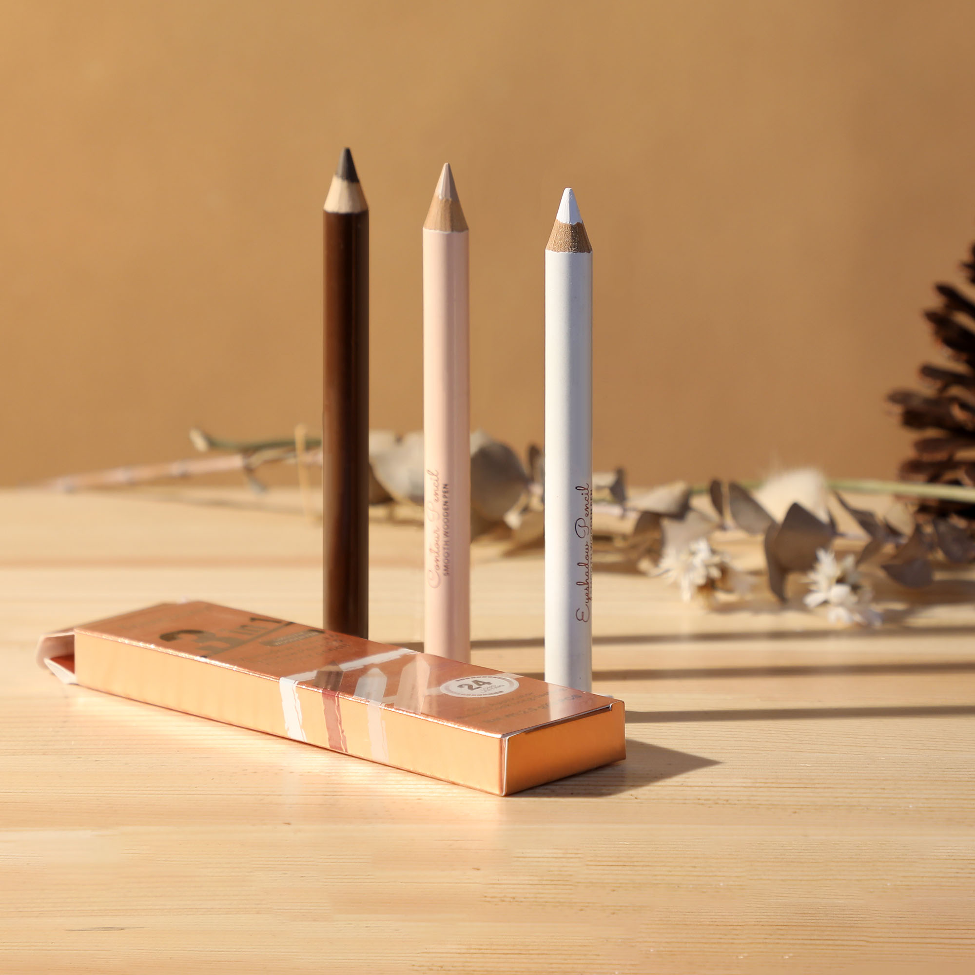 Eyebrow Pen 3Pcs Multifunctional Use Waterproof Smudge Proof Makeup Contour Eyeliner Brow Pencils Set for Women