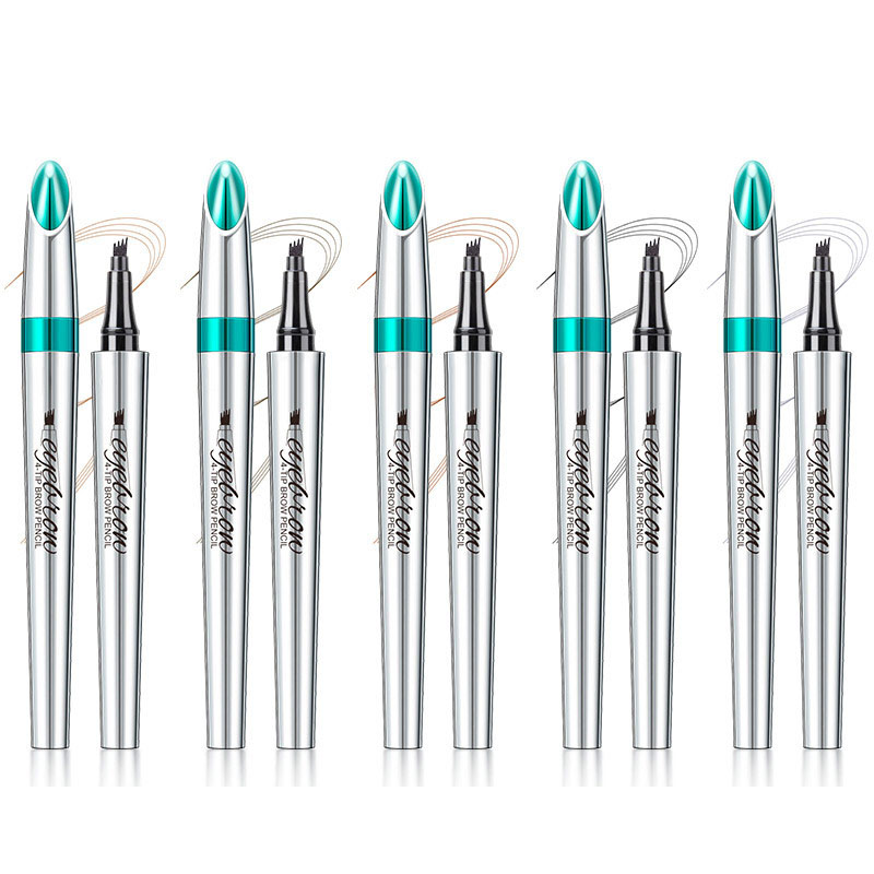 Four Forked Eyebrow Pencil, Four Claws Not Easily Smudged, Wild Eyebrow Color, Brown
