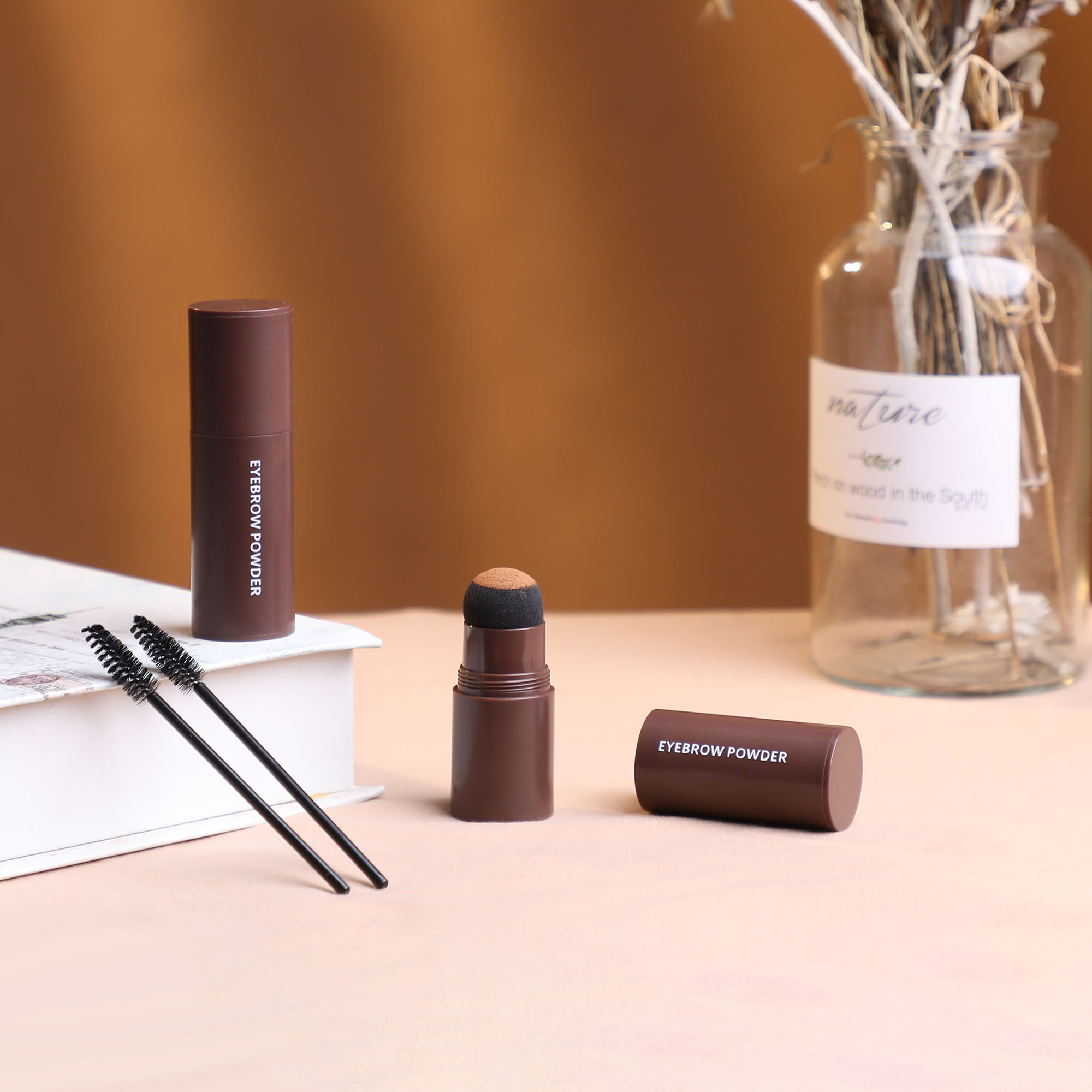 Eyebrow Stamp Stencil Kit with Brush Beginner Friendly Hairline Makeup Powder Long-Lasting Waterproof Smudge-Proof Eye Brow Stencils for Both Men and Women