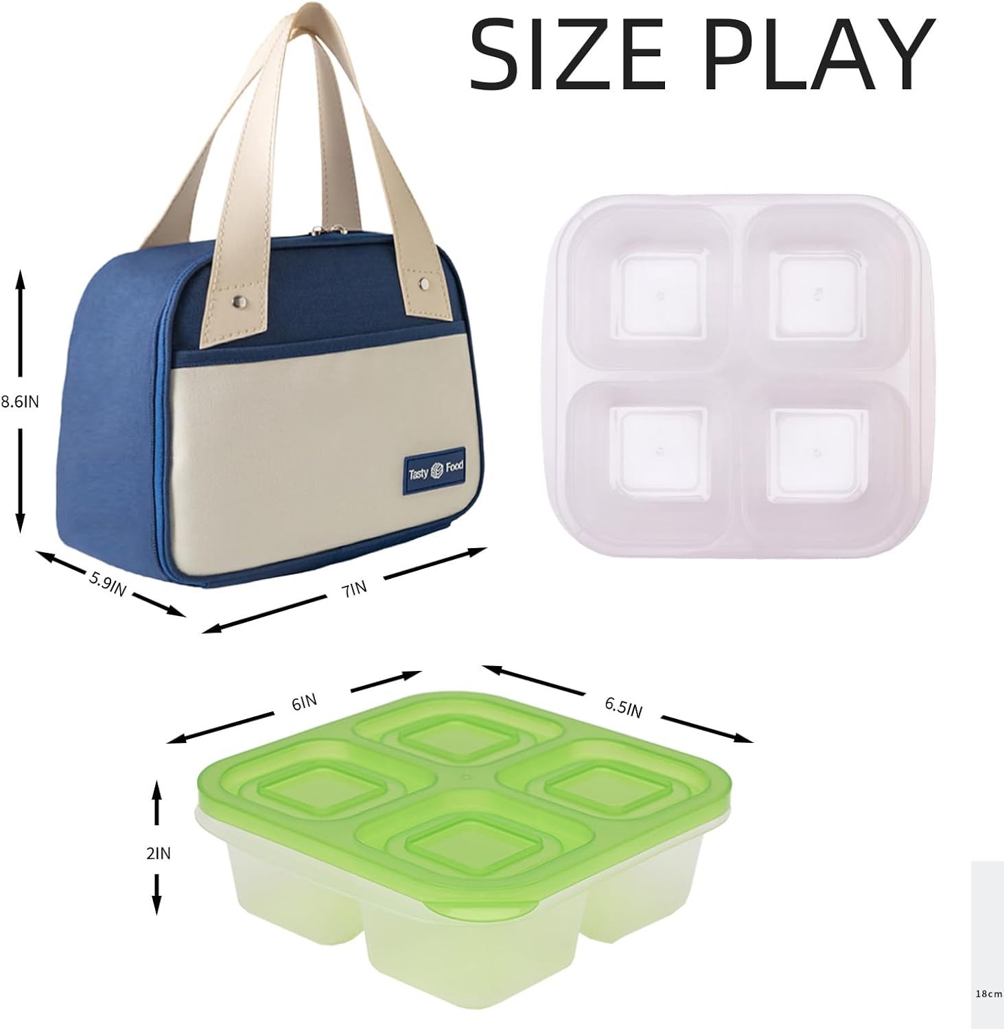 Bento Box for Adults Snack Lunch Boxes Set with Insulated Food Bag Snack Containers Set of 3-Stackable with 4 Compartments for Work Travel Outdoor