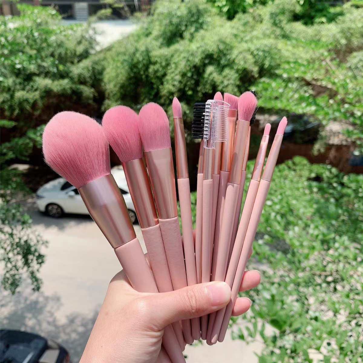 Naked powder girl heart makeup Brush Powder Brush soft hair beginners set beauty delicate tools