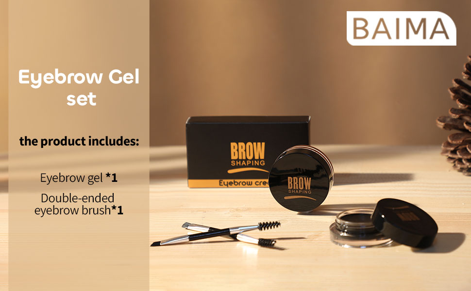 Eyebrow Cream with Brush, Long Lasting Waterproof Eyebrow Pencil Gel, Natural Brow Makeup
