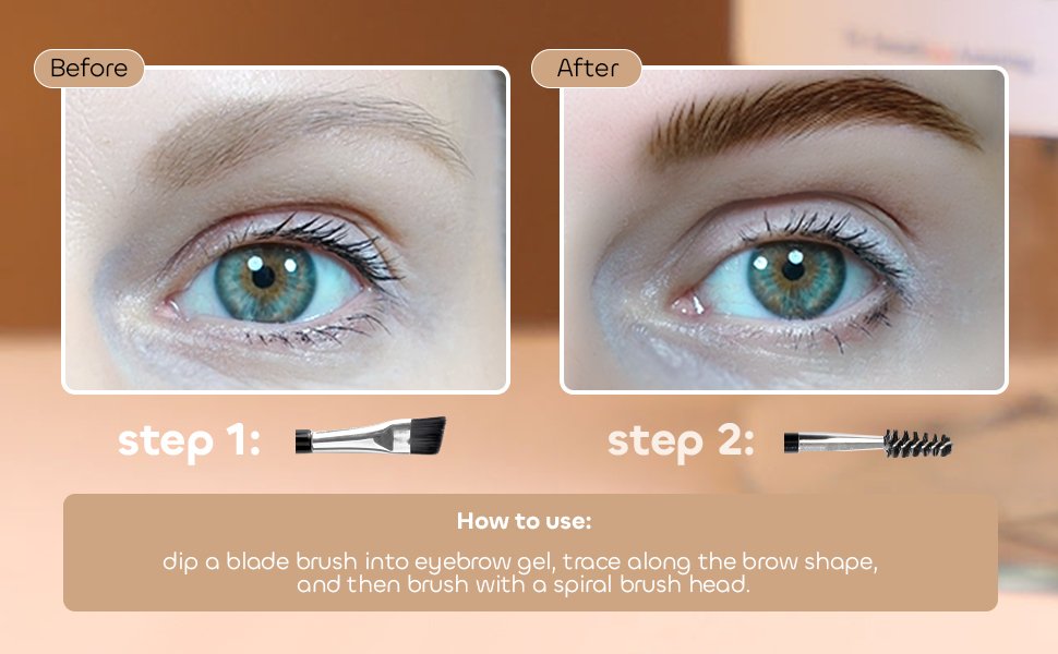 Eyebrow Cream with Brush, Long Lasting Waterproof Eyebrow Pencil Gel, Natural Brow Makeup