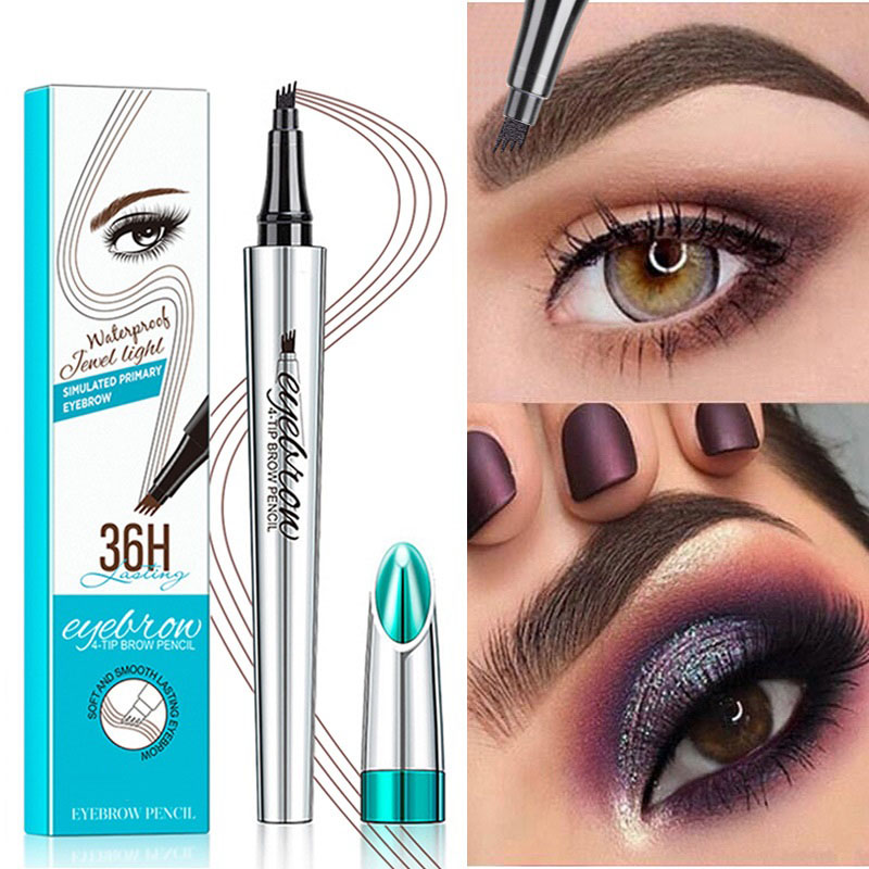 Four Forked Eyebrow Pencil, Four Claws Not Easily Smudged, Wild Eyebrow Color, Brown
