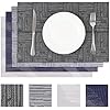 Set of 4 PVC Placemats - Heat-Resistant, Non-Slip, Washable, Woven Table Mats