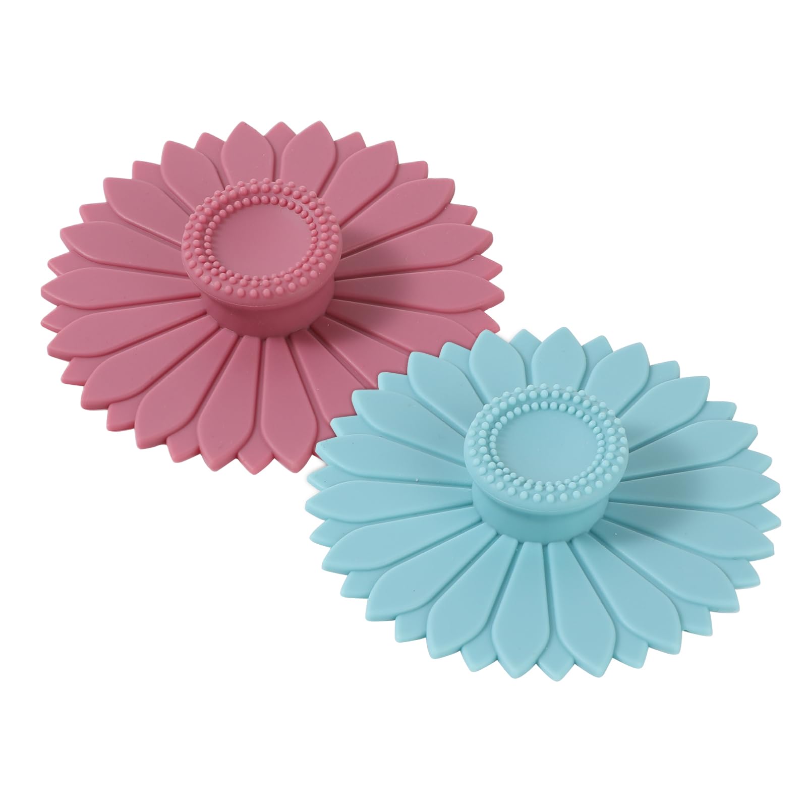 2Pcs Silicone Cup Covers 4.1 Inch Reusable Silicone Mug and Cup Lids Suction Seal Lid Caps to Keep Drink Warm or Cold for Steeping Coffee Tea And Drink Cover (blue&pink)