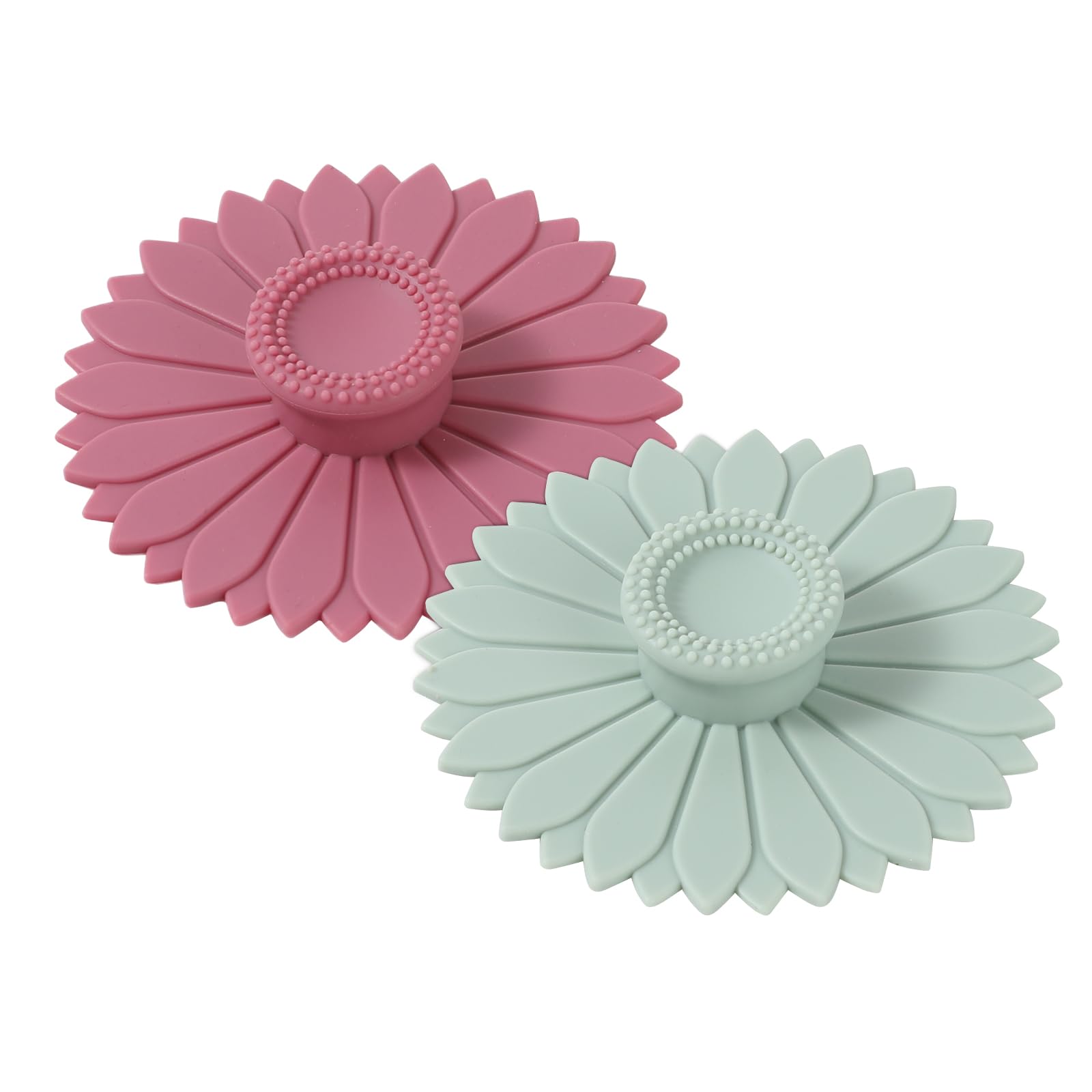 Silicone Cup Covers 4.1 Inch Reusable Silicone Mug and Cup Lids Suction Seal Lid Caps to Keep Drink Warm or Cold for Steeping Coffee Tea And Drink Cover (green&pink)