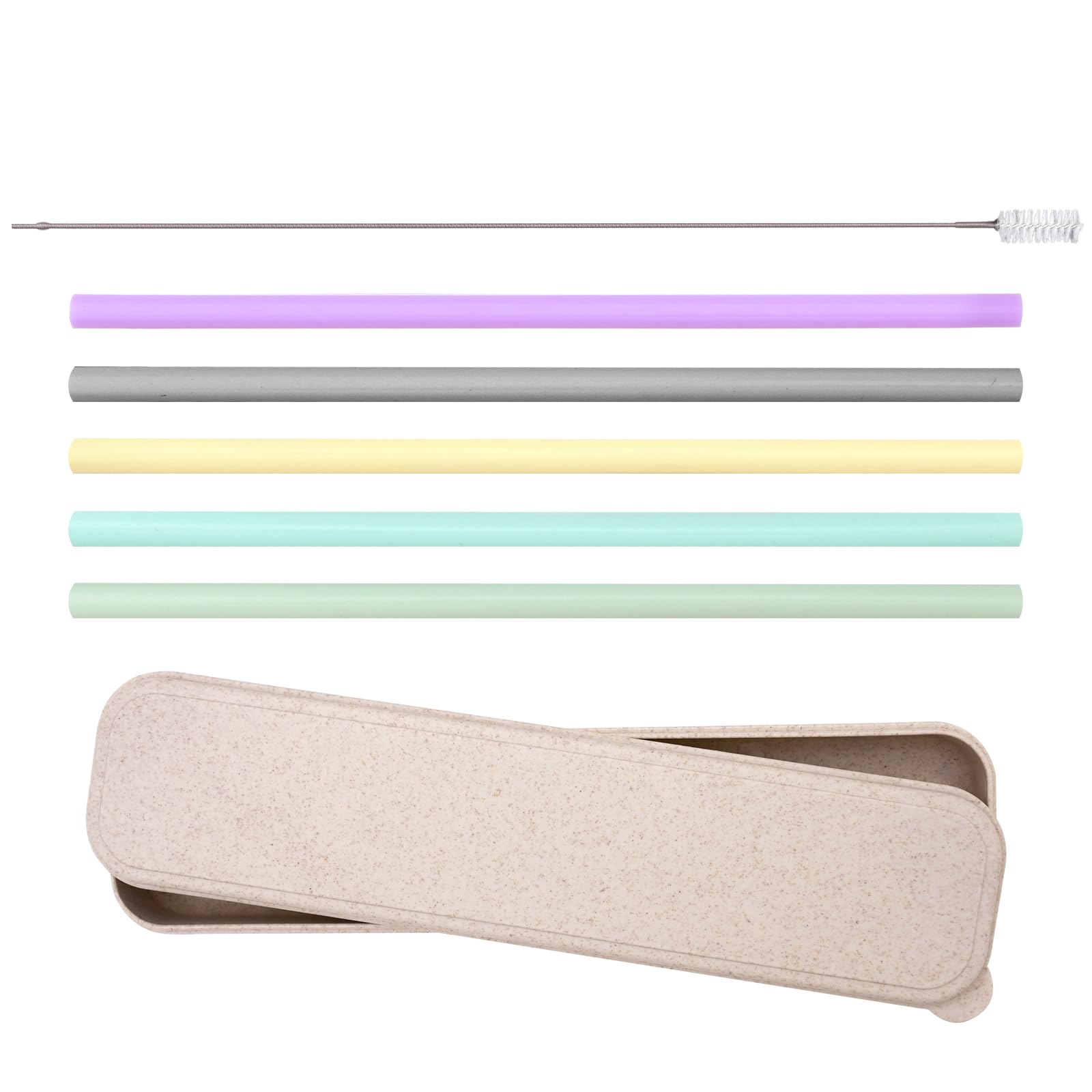 Silicone Straws Reusable - Dishwasher Safe Friendly,Travel, Flexible - Smoothie Straws with Straw Cleaner Brush,Multicolour