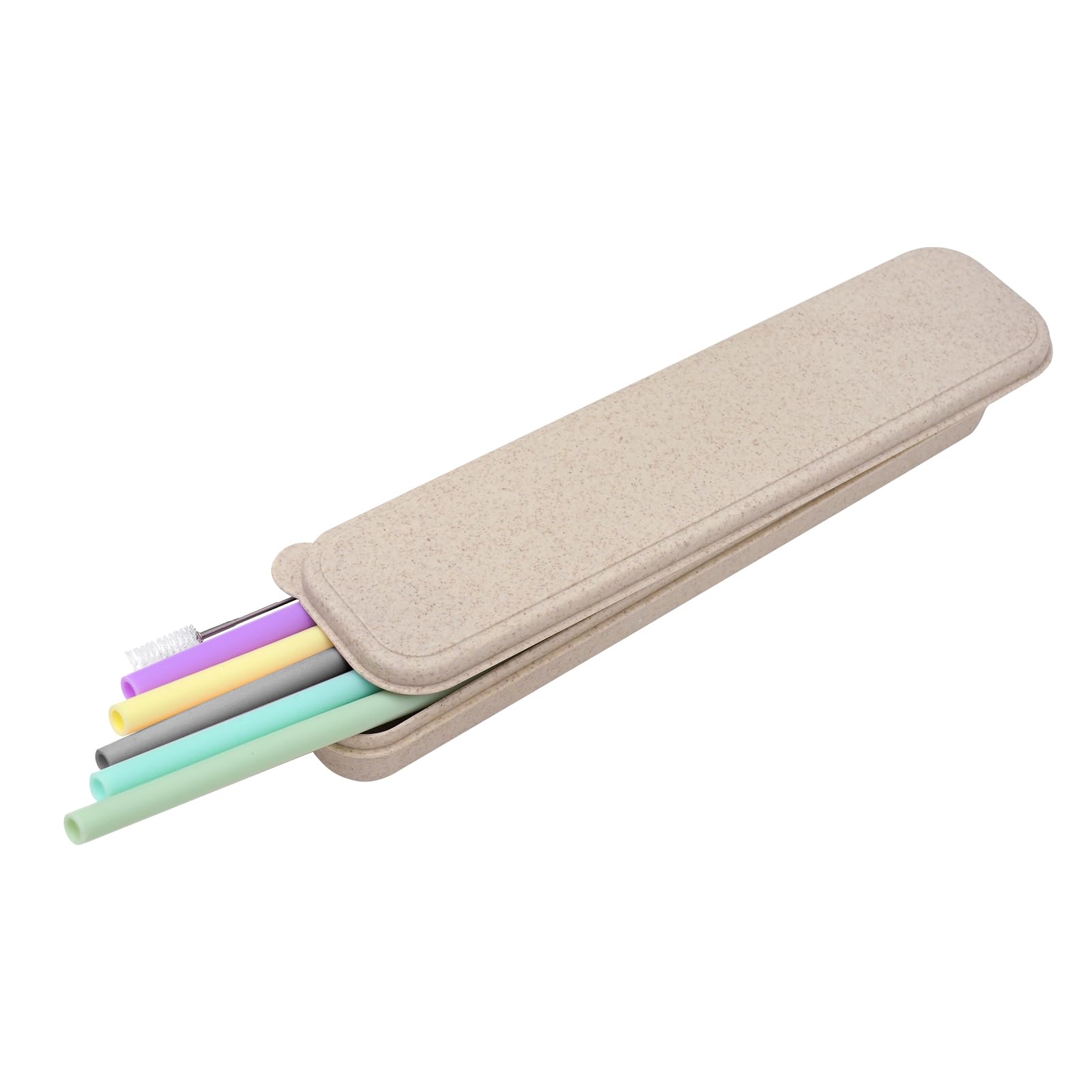 Silicone Straws Reusable - Dishwasher Safe Friendly,Travel, Flexible - Smoothie Straws with Straw Cleaner Brush,Multicolour