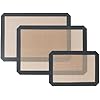 3-Pack Silicone Baking Mat - Food Safe - Easy to Clean, Reusable, Nonstick Baking Supplies for Bread, Macaroon，Cookies & More ，16.5 x 11.6 inches (Rectangle & Round)