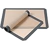 3-Pack Silicone Baking Mat - Food Safe - Easy to Clean, Reusable, Nonstick Baking Supplies for Bread, Macaroon，Cookies & More ，16.5 x 11.6 inches (Rectangle & Round)