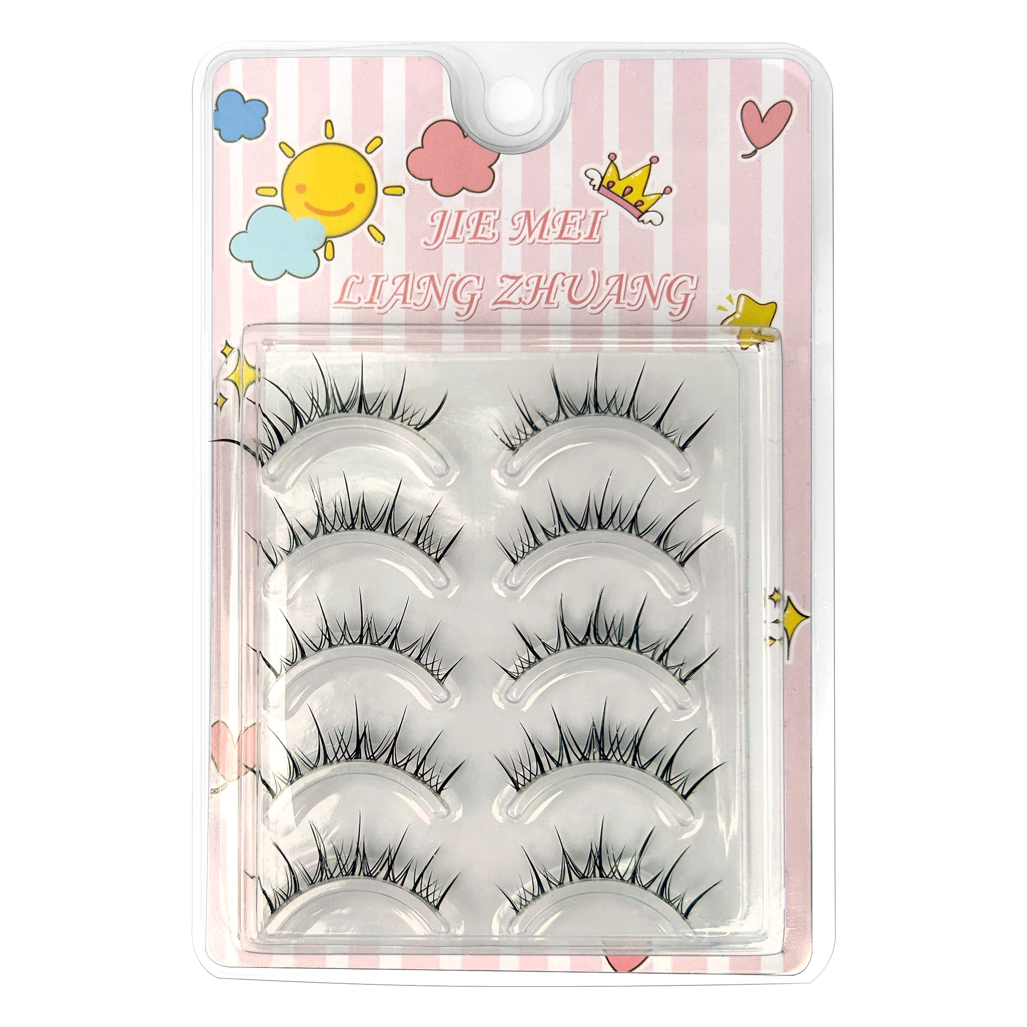 Natural style eyelashes enhance daily makeup play with delicate translucent stem