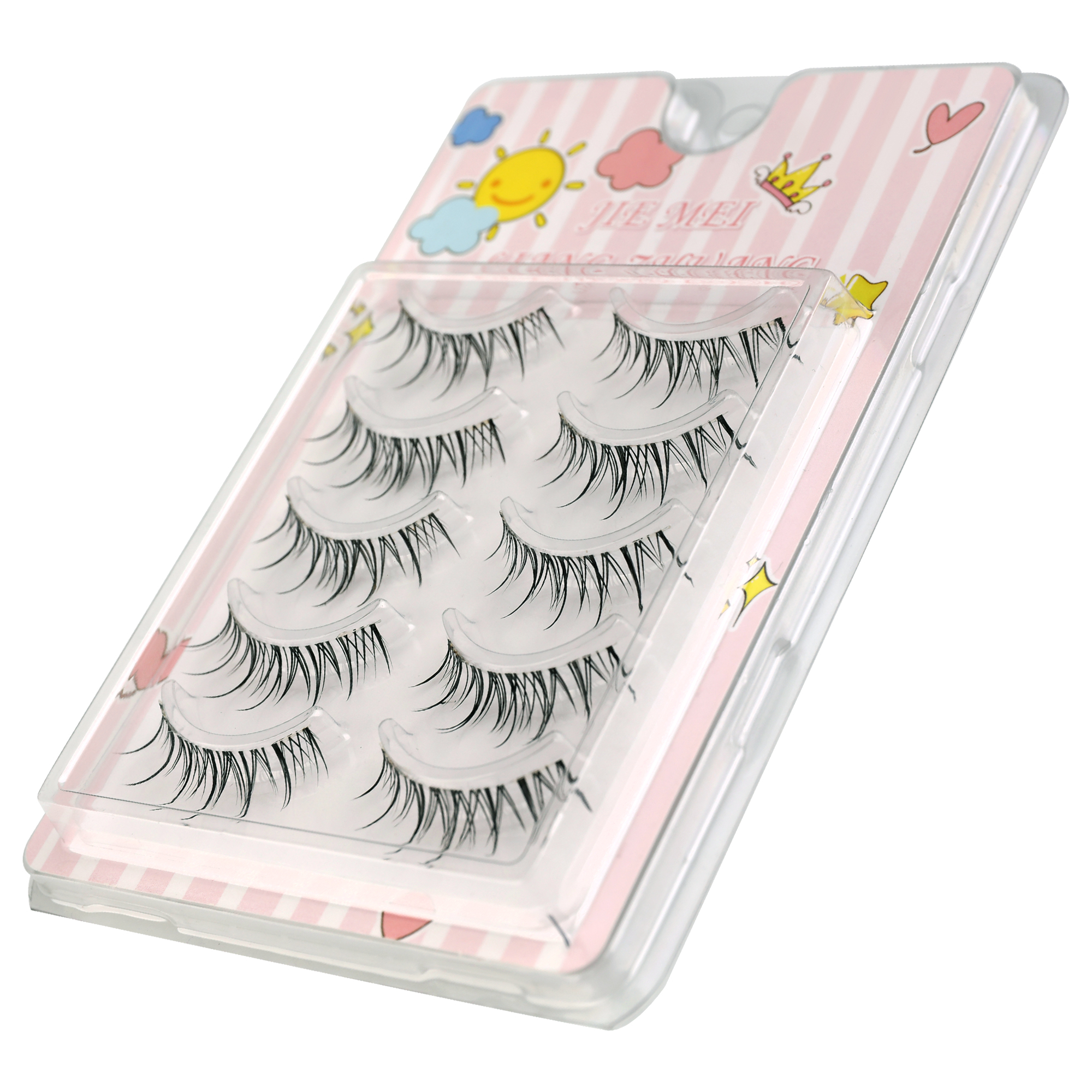 Natural style eyelashes enhance daily makeup play with delicate translucent stem