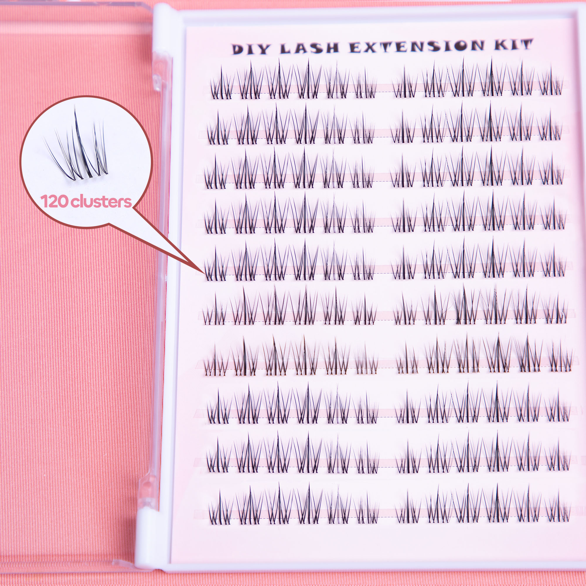 Beautifu，Black Lash Clusters Kit - 120 Clusters, C Curl, Reusable  Perfect for Grown Girls, Office Workers & Housewives
