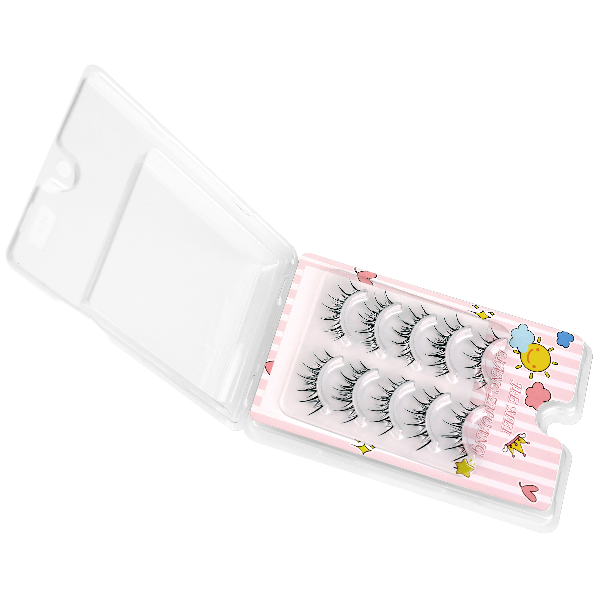 Natural style eyelashes enhance daily makeup play with delicate translucent stem