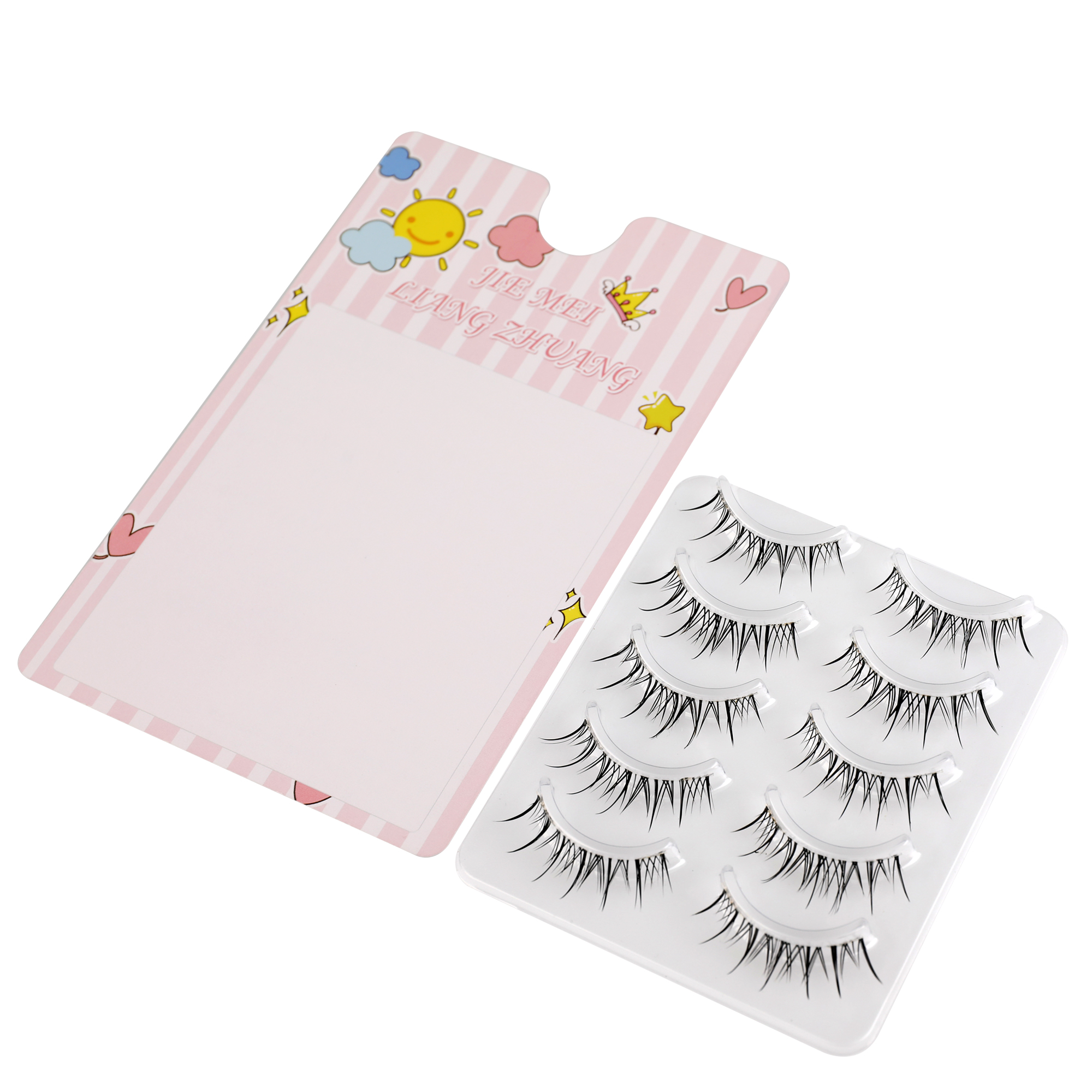 Natural style eyelashes enhance daily makeup play with delicate translucent stem