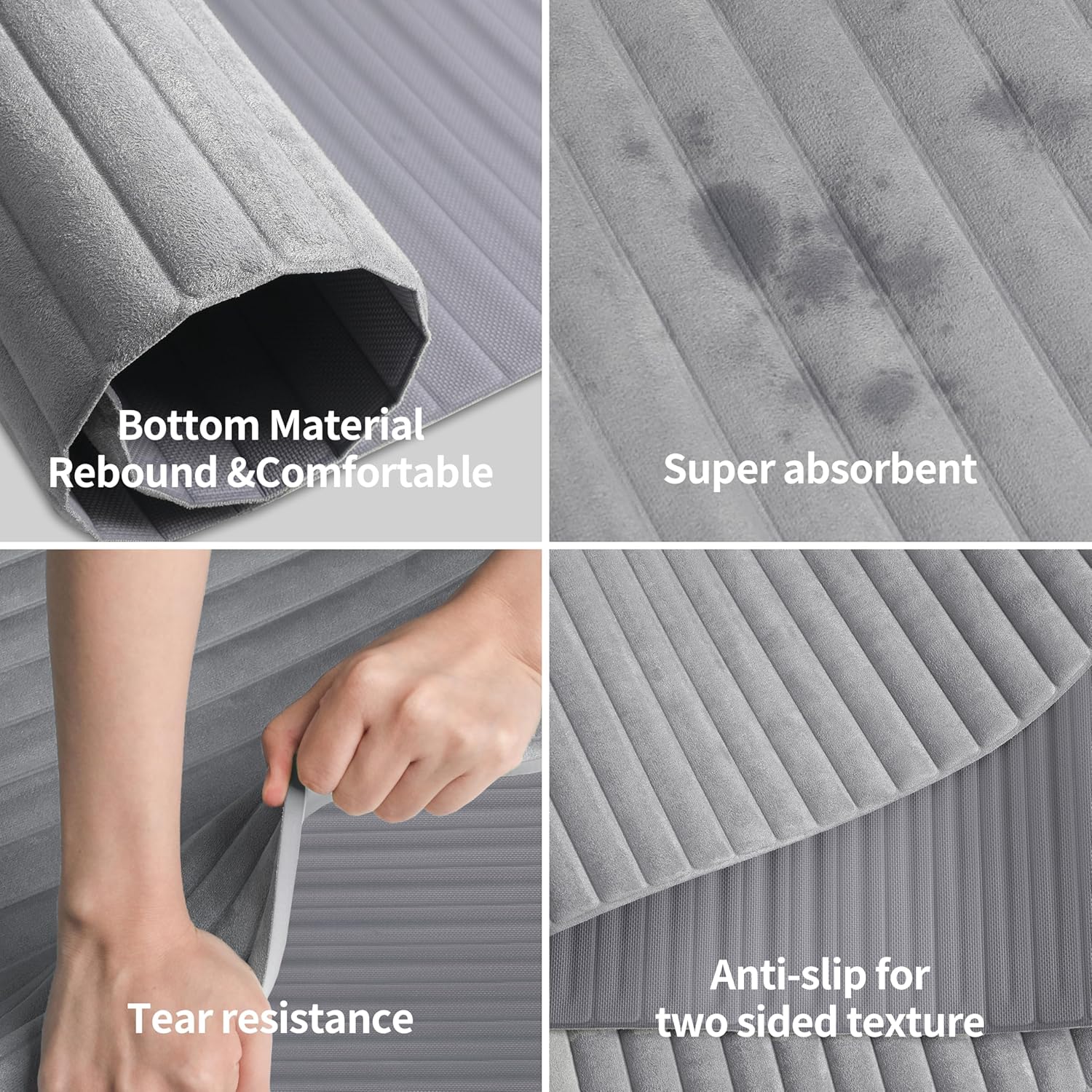 OGOGO Yoga Mat with Suede Finish, Extra Long and Wide 74 x 26 x 1/3 Inches Thick POE Material, Wavy Texture Non-Slip Design