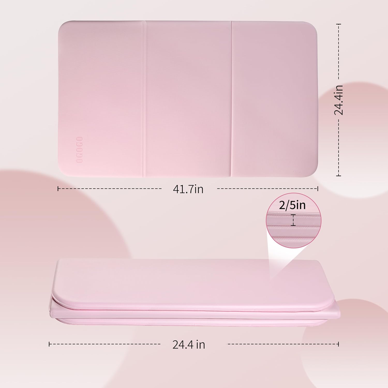 OGOGO 2-in-1 Foldable Fitness Mat 42 x 24 inches - Extra Thick 2/5 Inches Yoga Mat, Lightweight and Portable, Ideal for Yoga, Pilates, Full Body Workouts, Doubles as Step Stool, Yoga Block, Meditation Seat