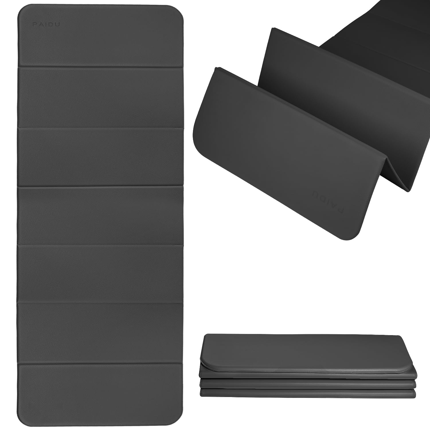 Foldable Yoga mat -10mm thick, POE material, portable multi-functional folding mat - comfortable and durable, easy to carry, suitable for outdoor travel, home exercise and yoga fitness