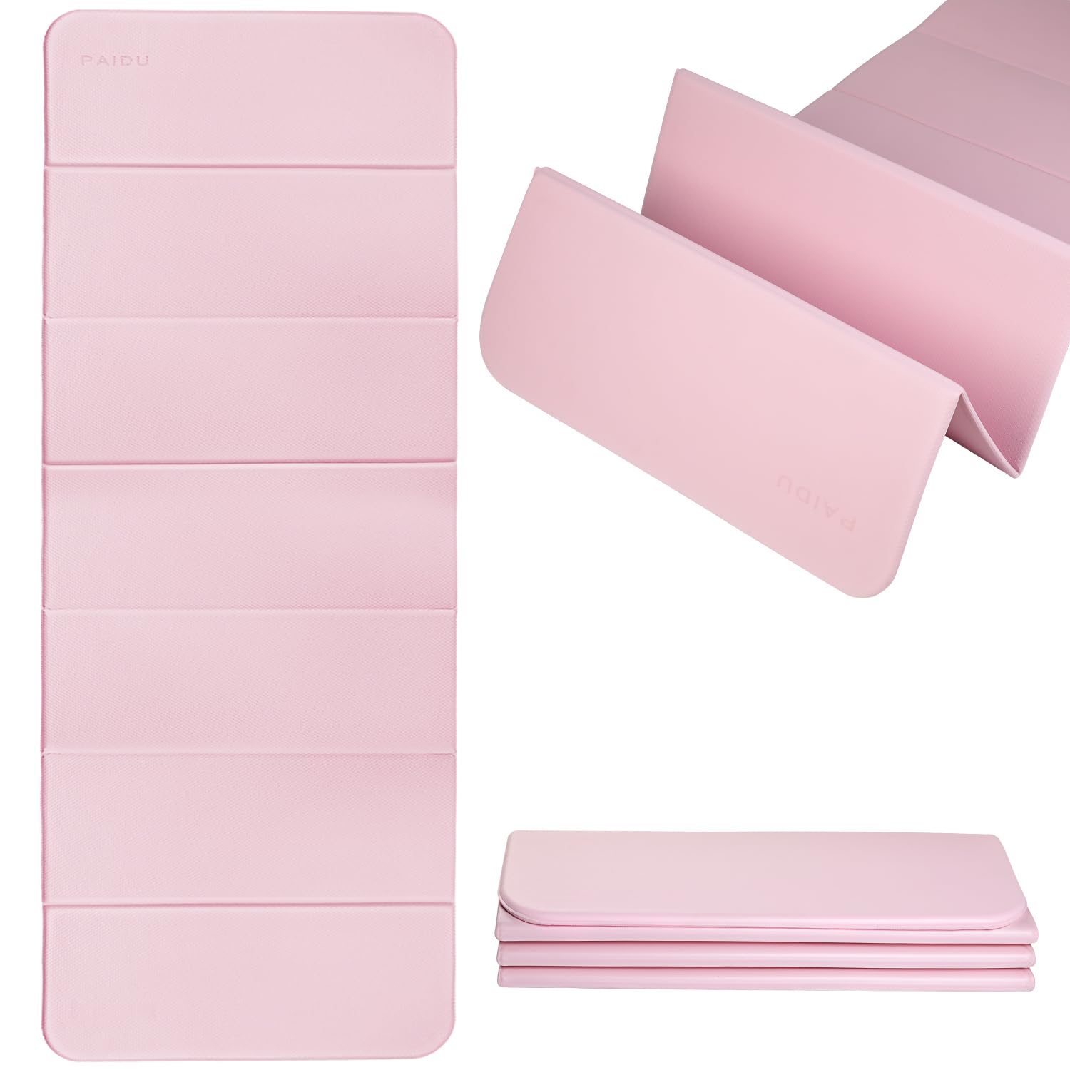 Foldable Yoga mat -10mm thick, POE material, portable multi-functional folding mat - comfortable and durable, easy to carry, suitable for outdoor travel, home exercise and yoga fitness