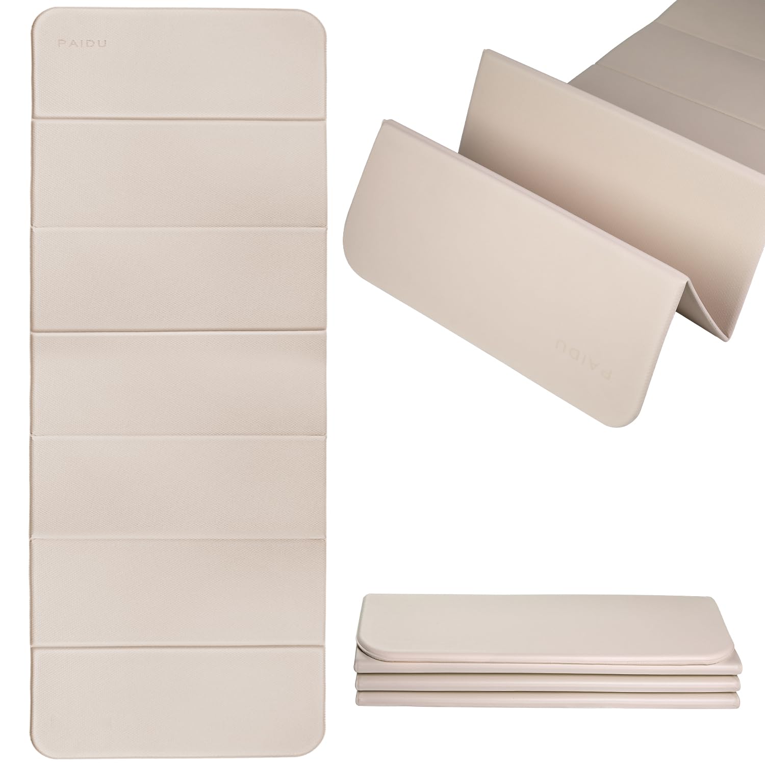 Foldable Yoga mat -10mm thick, POE material, portable multi-functional folding mat - comfortable and durable, easy to carry, suitable for outdoor travel, home exercise and yoga fitness