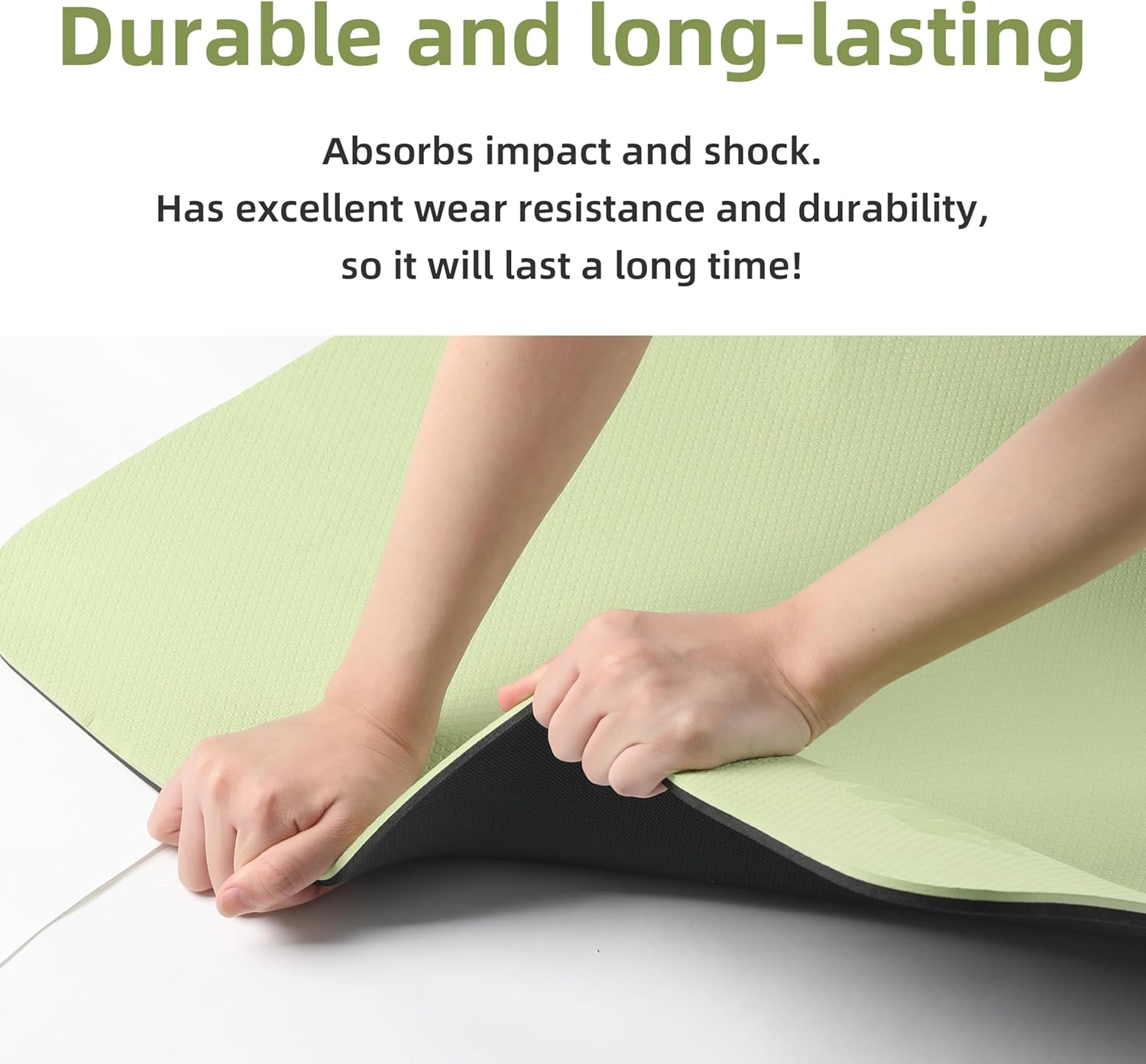 Yoga Mat Non Slip Anti-tear,extra thick High Resiliency Professional POE Yoga Mats for Women Men Kids,70"x24"x10mm,Workout, Yoga, Pilates and Floor Exercise, with Carrier Strap