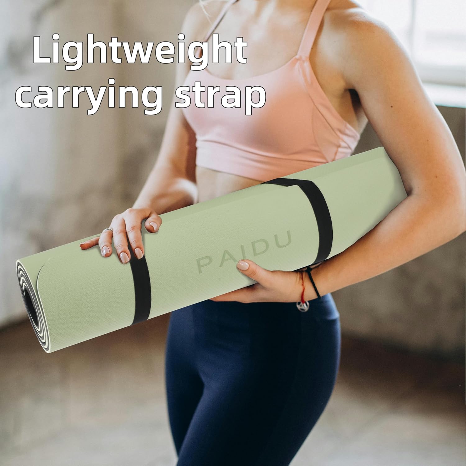 Yoga Mat Non Slip Anti-tear,extra thick High Resiliency Professional POE Yoga Mats for Women Men Kids,70"x24"x10mm,Workout, Yoga, Pilates and Floor Exercise, with Carrier Strap